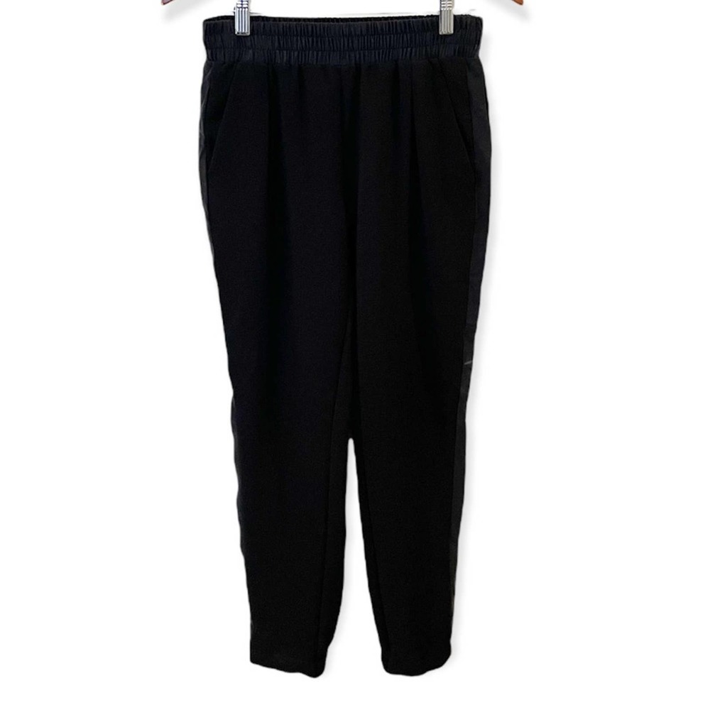 Rebecca Taylor Tuxedo Jogger Pants Black with Satin Piping on Sides Size 0